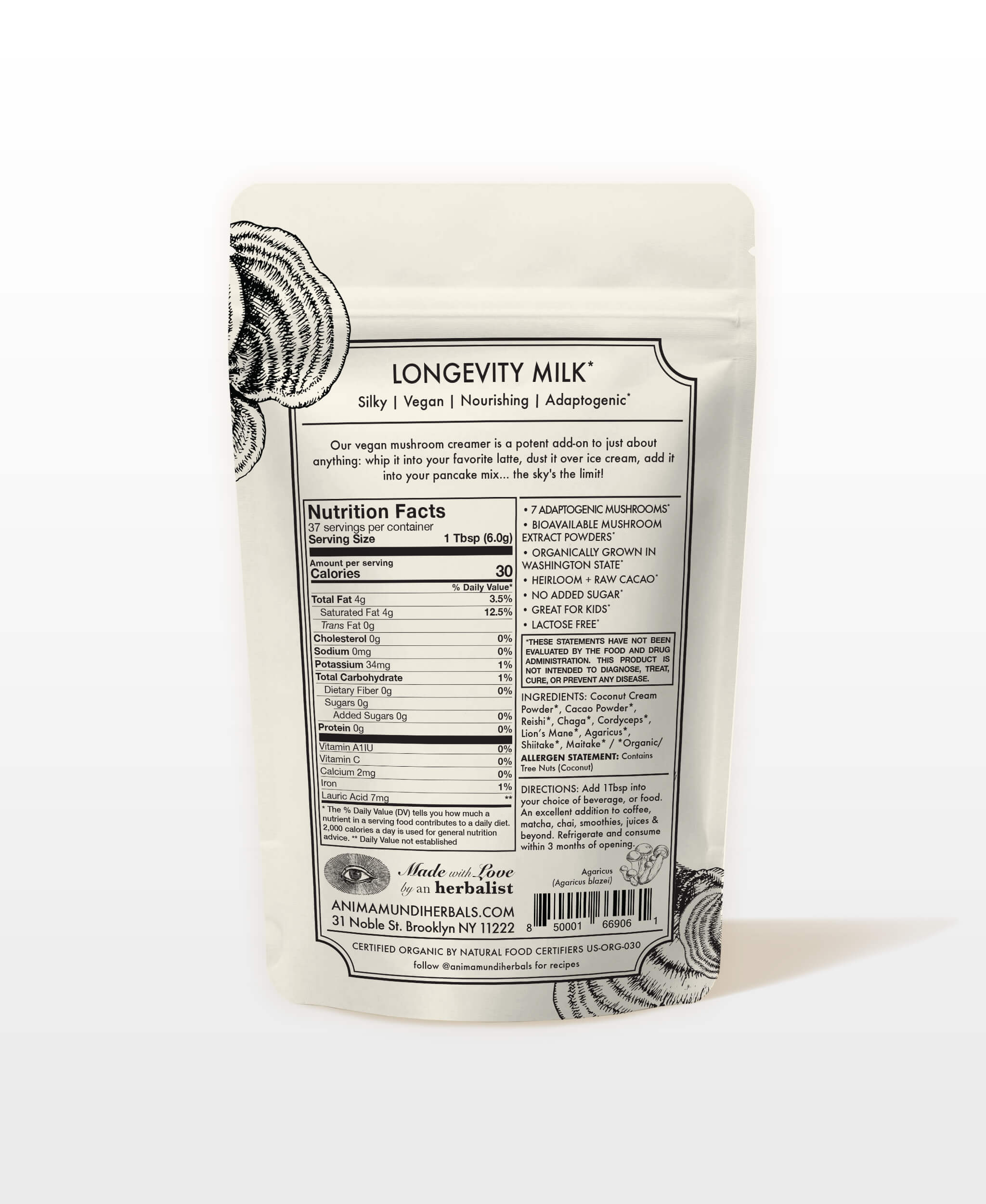 MUSHROOM MOCHA MILK | Adaptogenic Creamer*