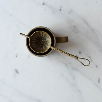 WOVEN BRASS | Large Tea Strainer with Handle