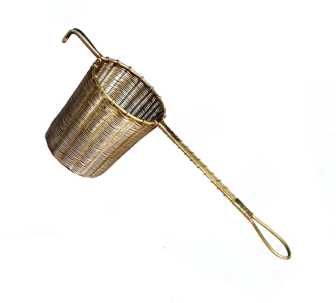WOVEN BRASS | Large Tea Strainer with Handle