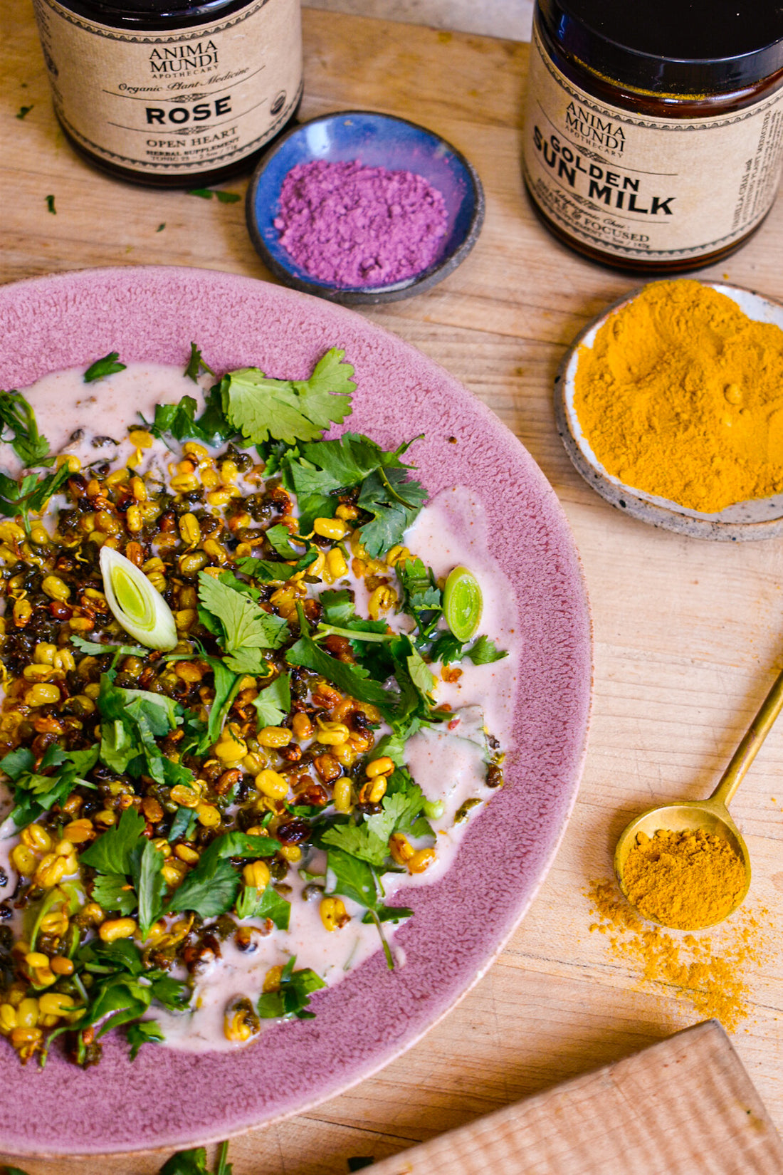 GOLDEN SUN Mung Beans with Rose Yogurt
