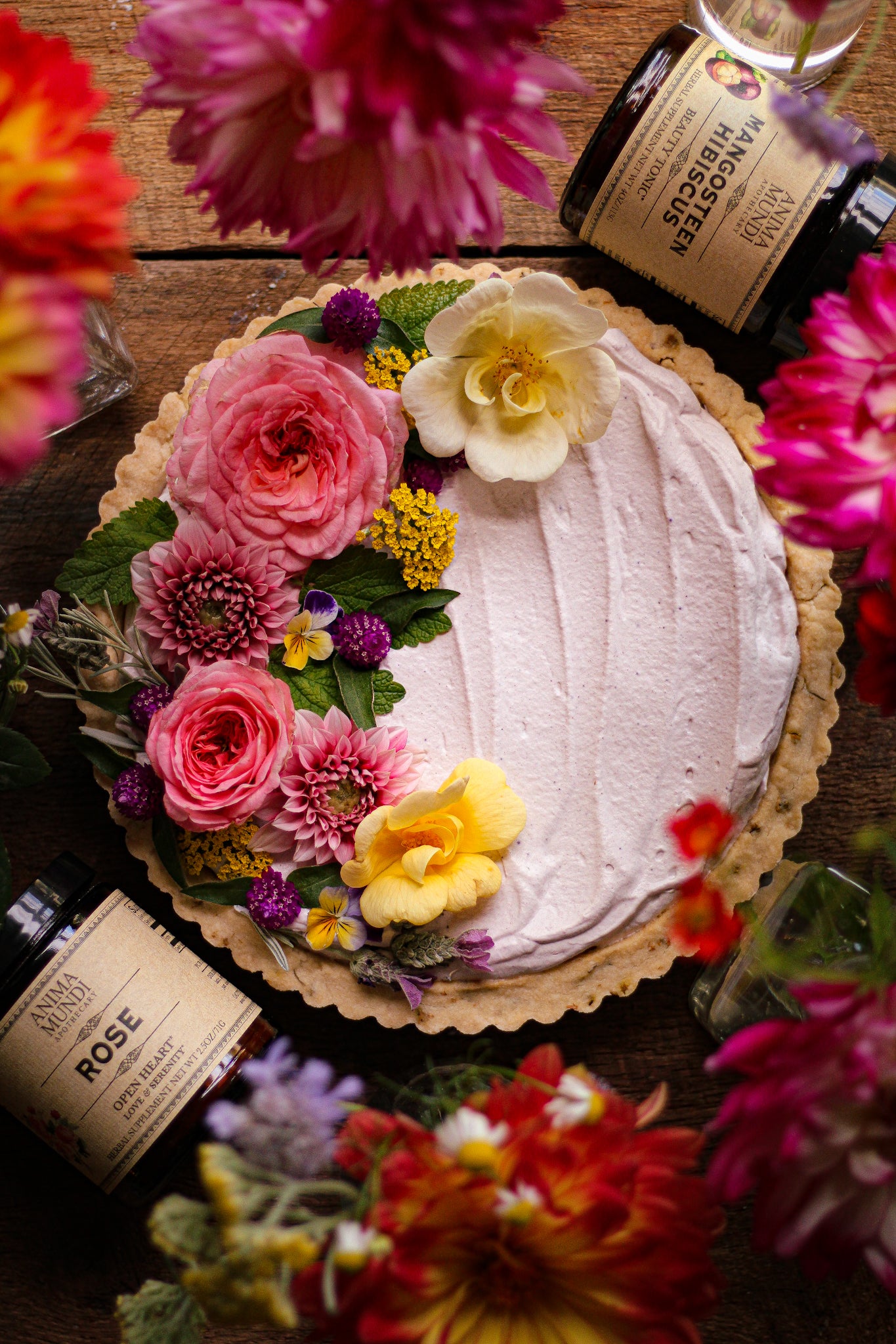 ROSE + HIBISCUS TART With Chamomile Crust