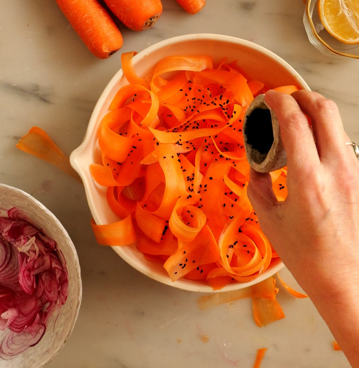 Carrot Ribbon Salad with Moringa, He Shou Wu & Curam