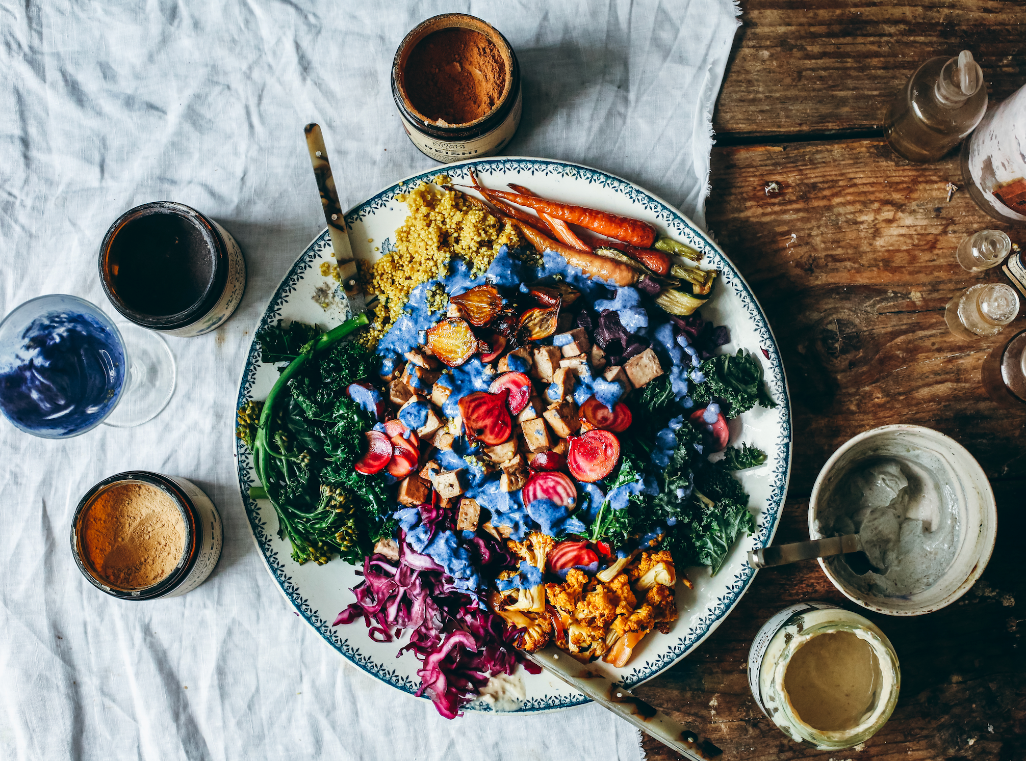 RAINBOW BLISS SALAD with Butterfly Pea, Reishi, and Cordyceps