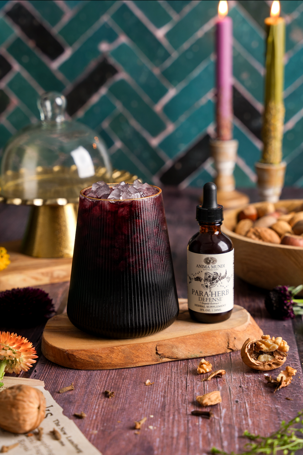 BLACK CHERRY PARA-HERB Defense Mocktail with Manuka Honey