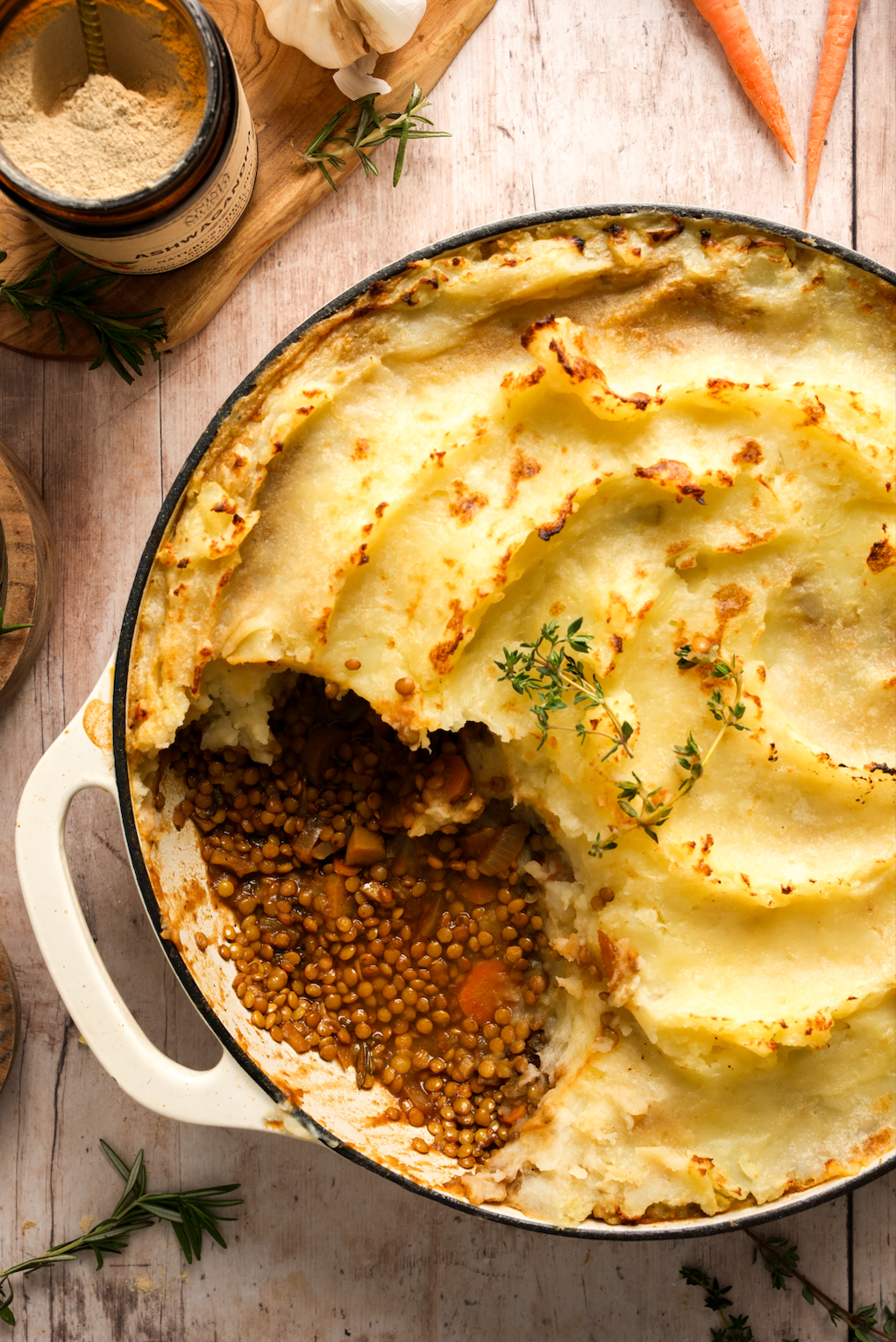 LENTIL SHEPHERD'S PIE with Adaptogenic Ashwagandha