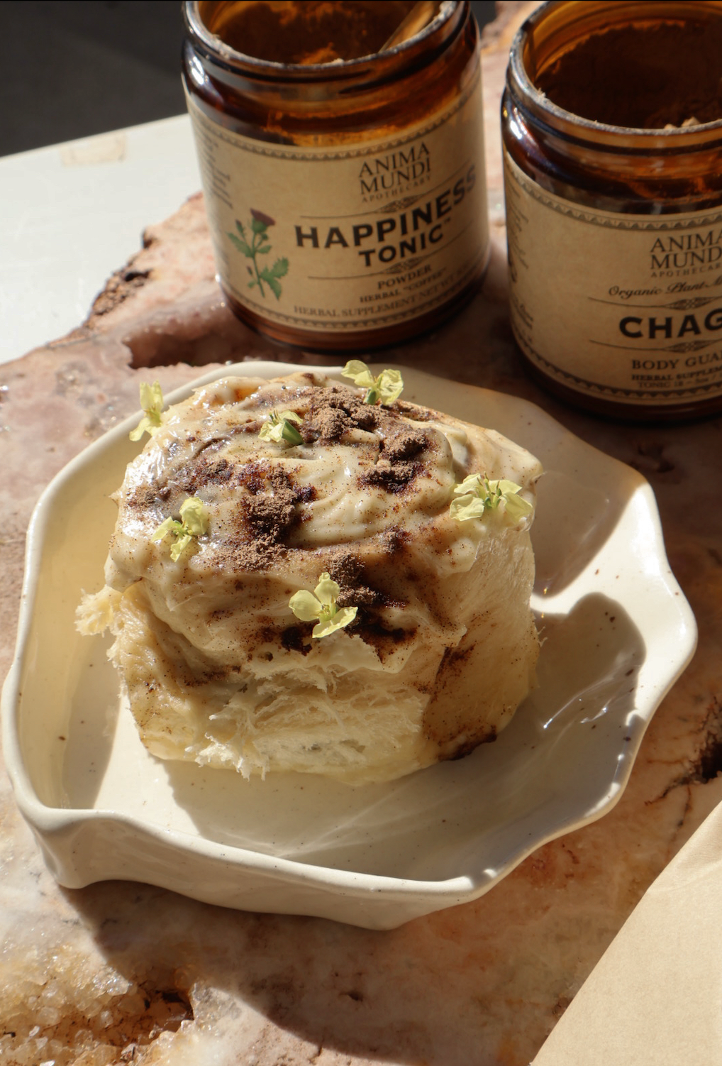 Adaptogenic Cinnamon Rolls with Happiness Powder and Chaga
