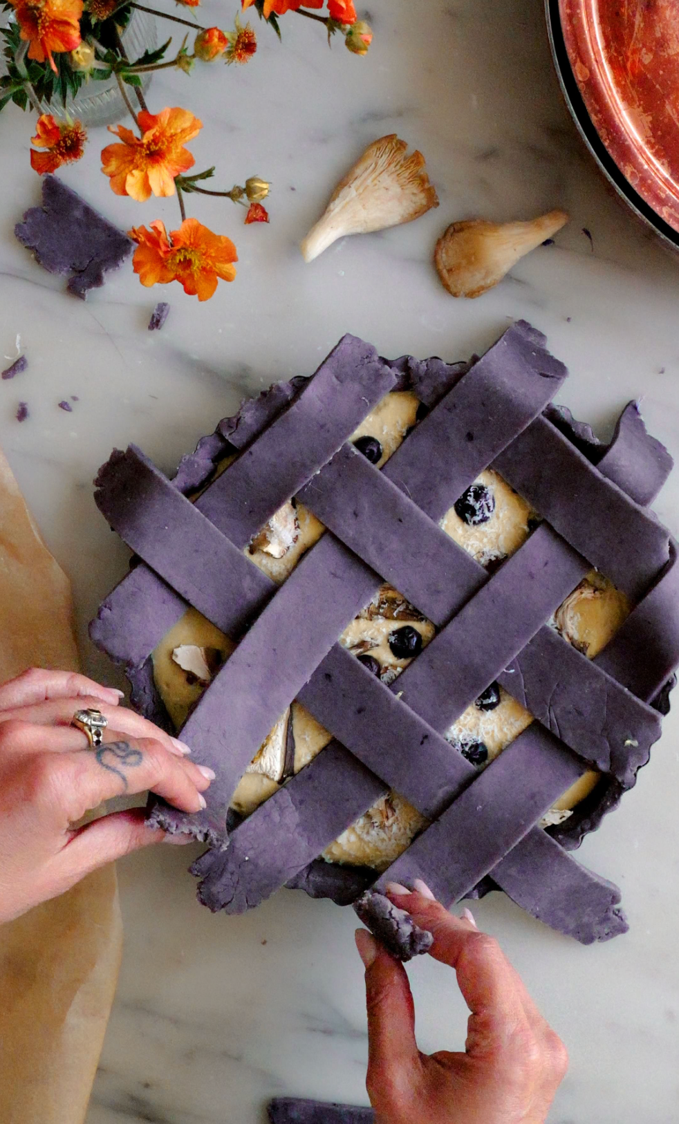 Adaptogenic Blueberry Mushroom Pie with Cordyceps, Reishi + Lion's Mane
