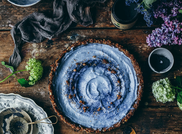 SEMI-RAW BLUE Butterfly Pie Vegan and Gluten-free