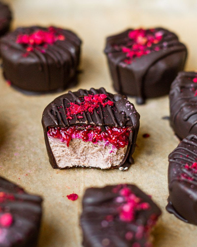 MOOD BOOSTING Raspberry Rose Chocolate Bites