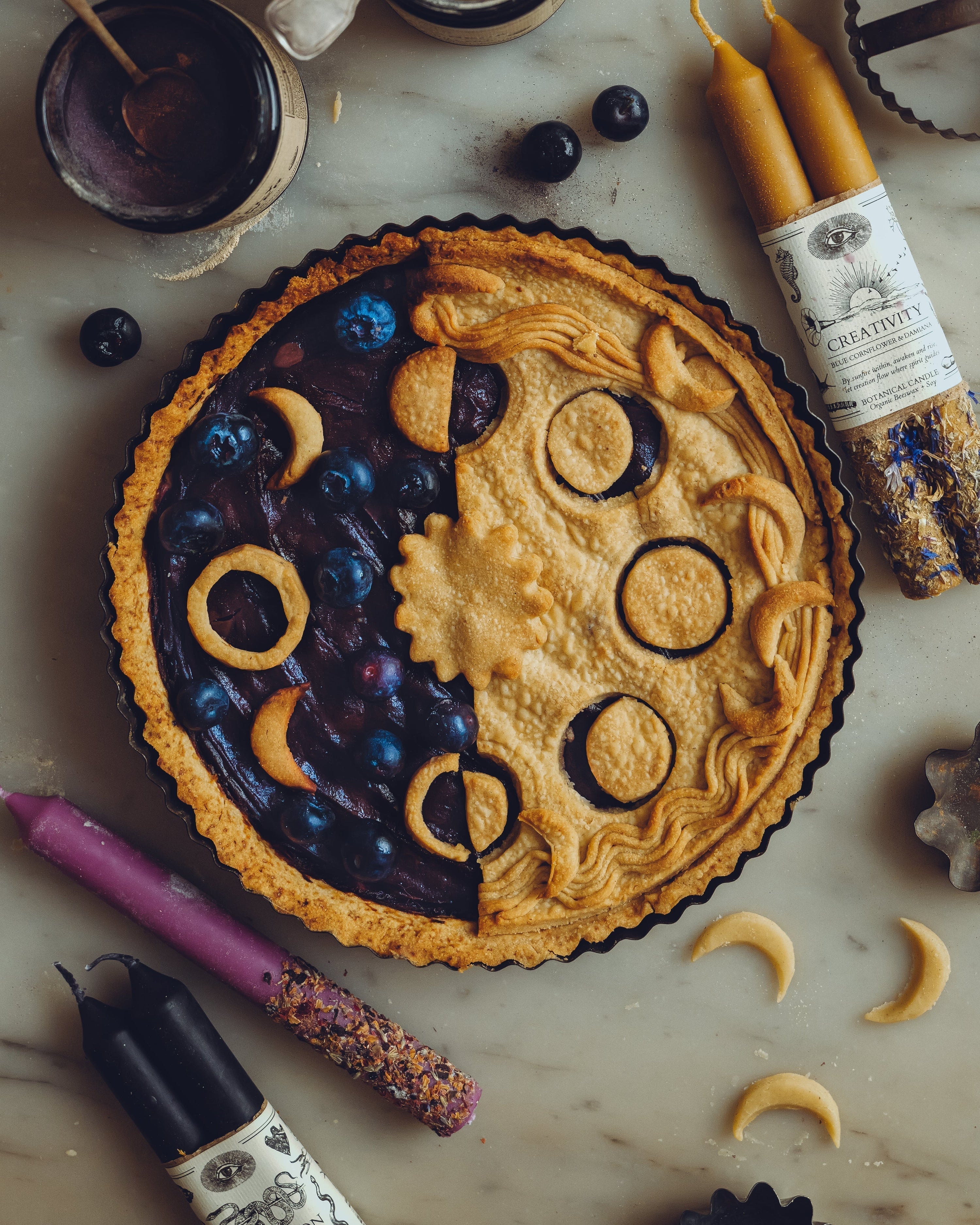 PURPLE POTATO + BLUEBERRY Moon Pie with Butterfly Pea, Vanilla Protein, and Ashwagandha