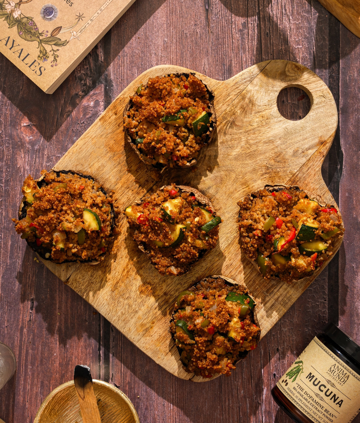 Mucuna Couscous Stuffed Portobellos