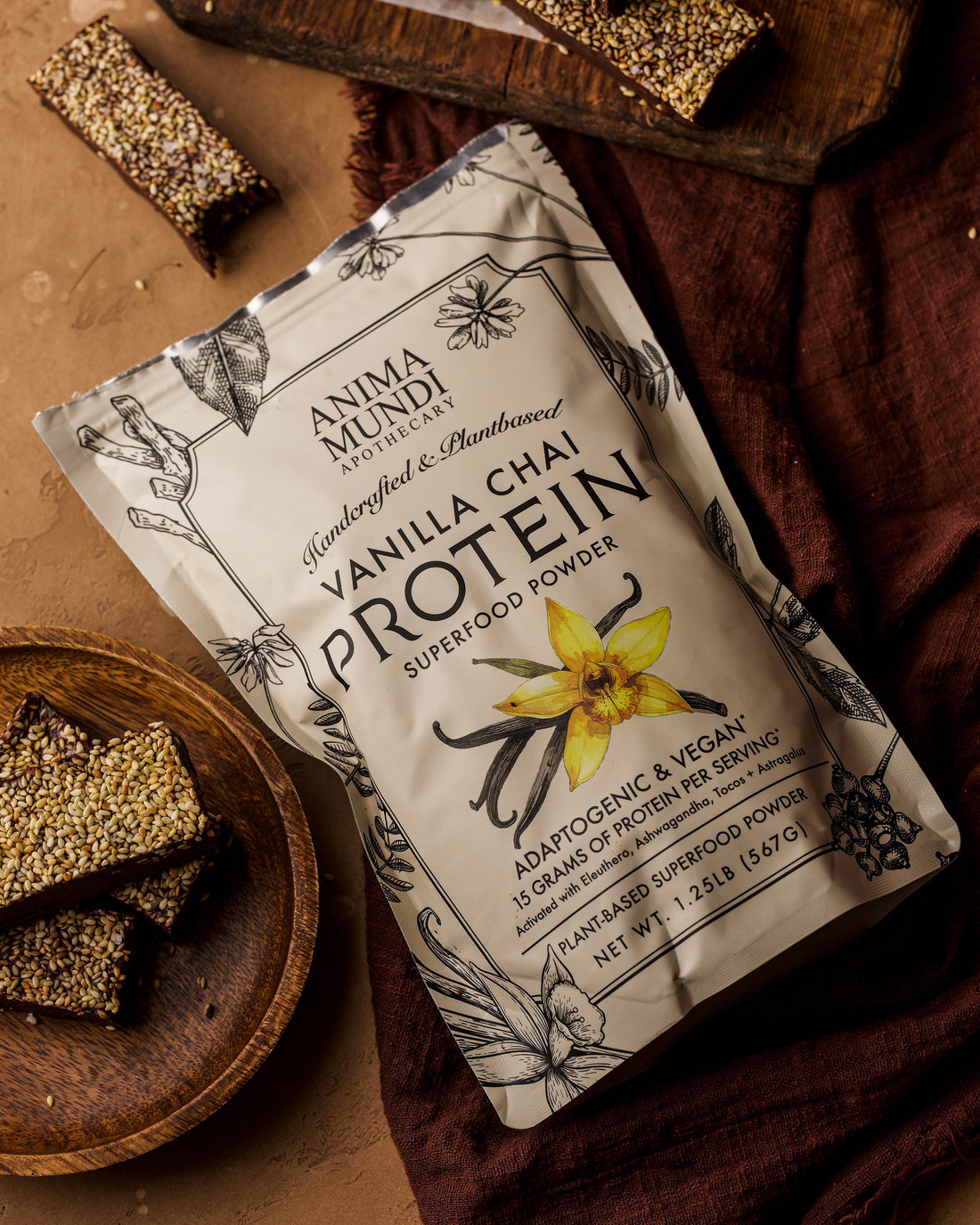 3-INGREDIENT TAHINI CHOCOLATE Chai Protein Fudge