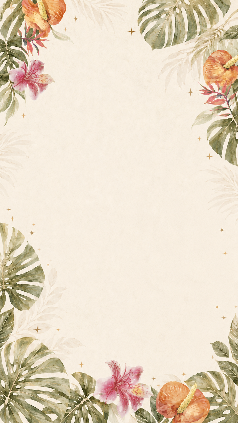 Banner Mobile with plants and flowers