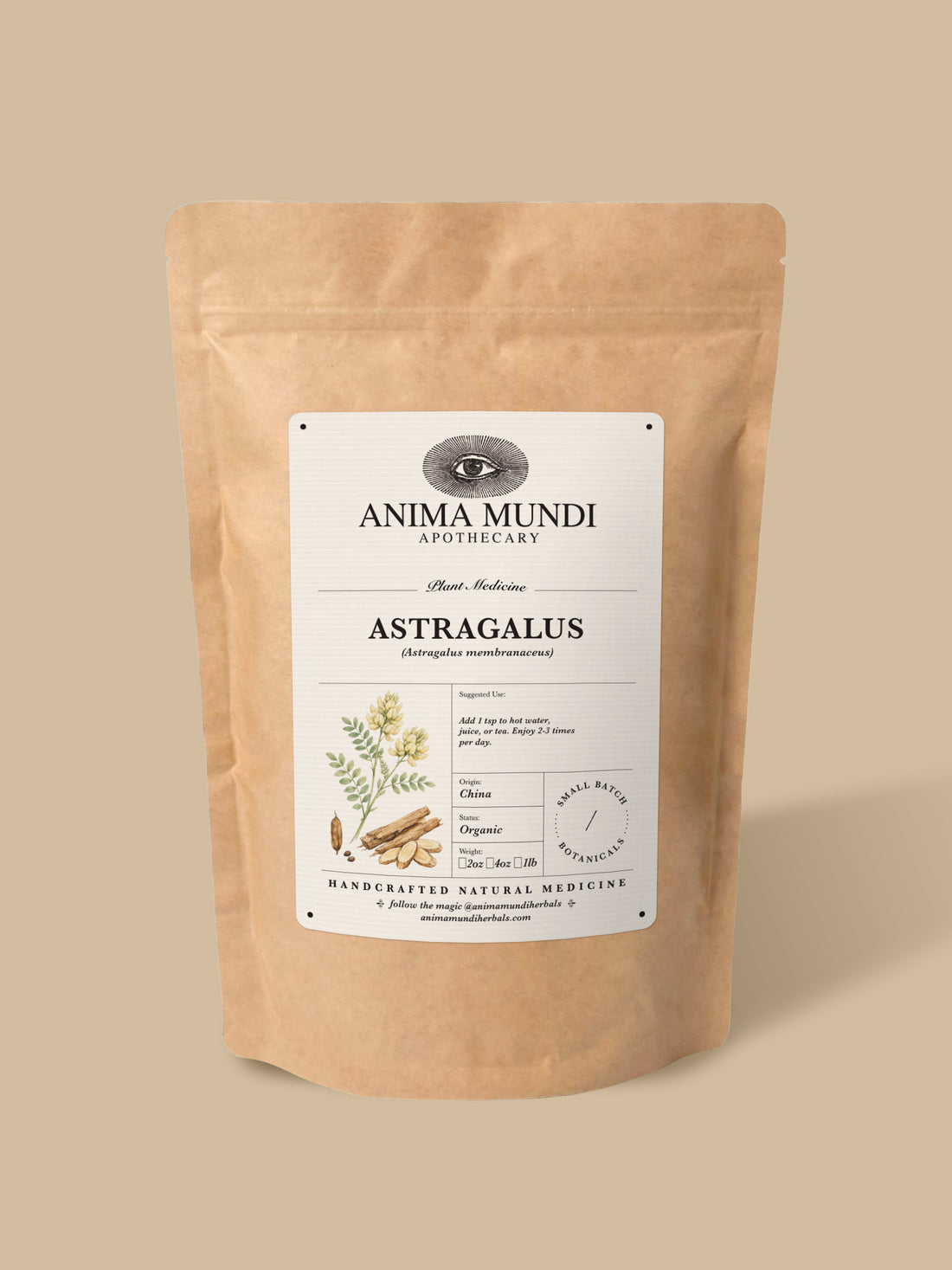 Astragalus Root Powder, Organic 4 oz BULK BAG