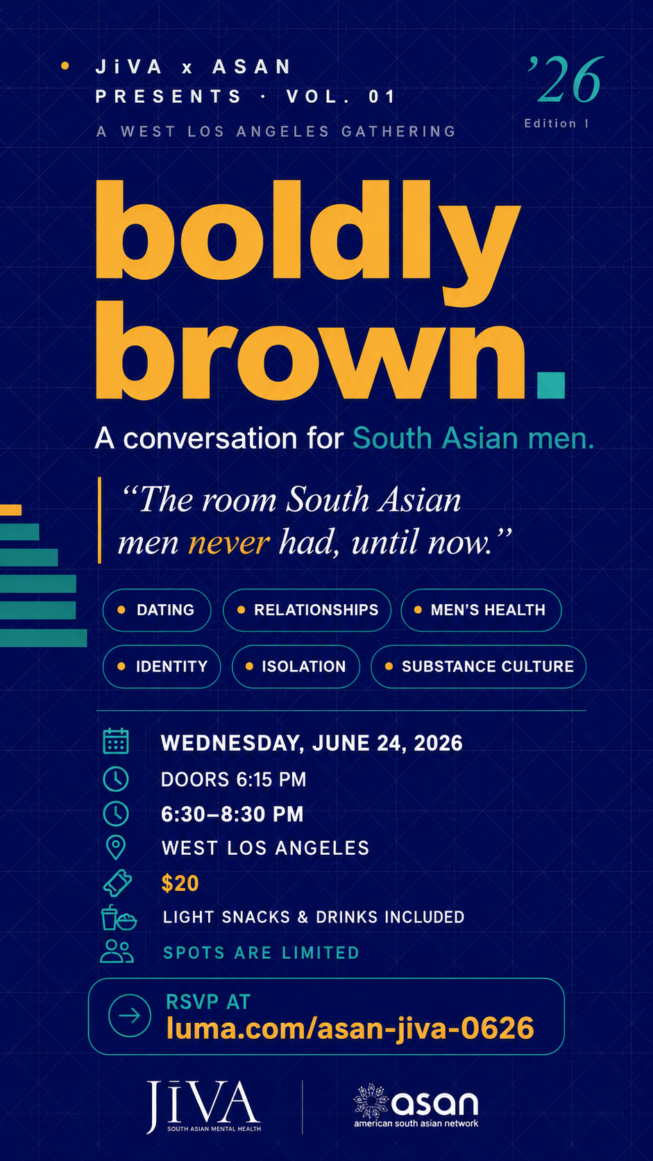 Boldly Brown: A Conversation for South Asian Men