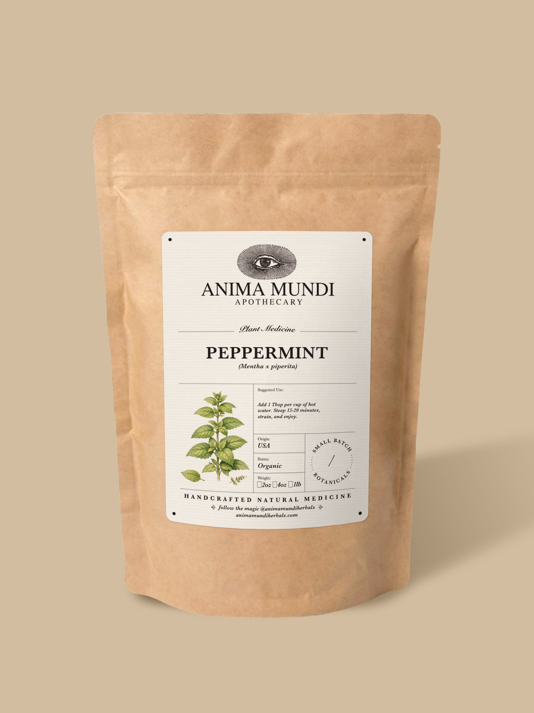 Peppermint Leaf, Organic 4 oz BULK BAG