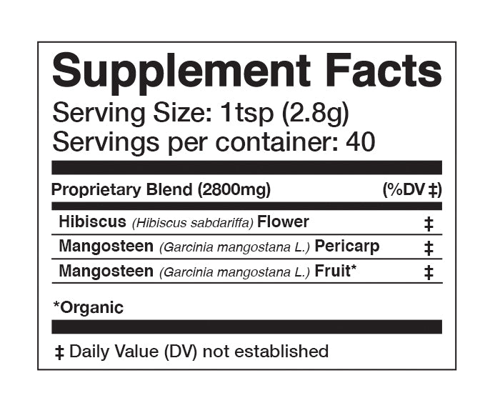 MANGOSTEEN HIBISCUS | Organic Vitamin C - Sample (1oz)