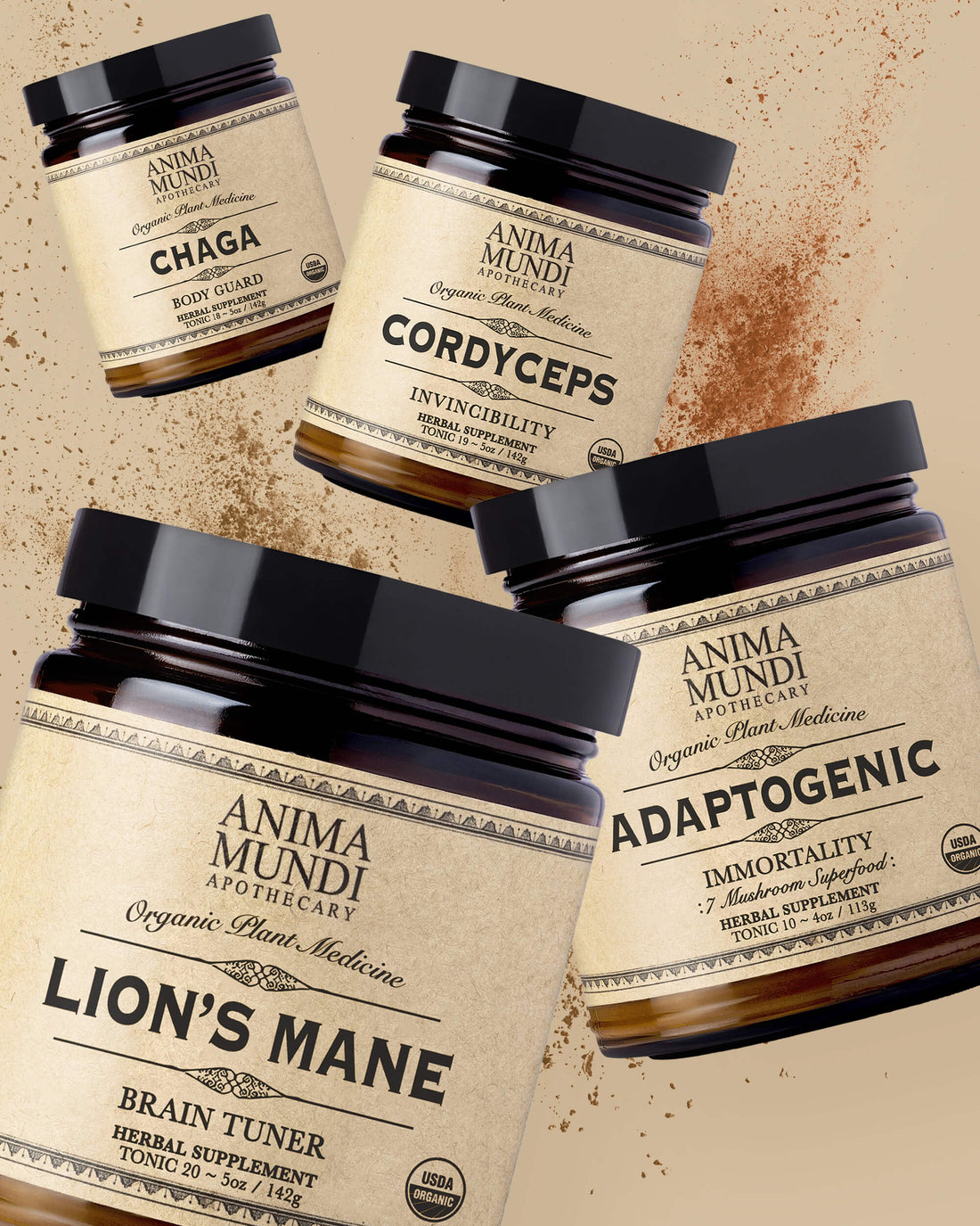 Adaptogenic Mushroom Set, Organic + Locally Grown | BUNDLE