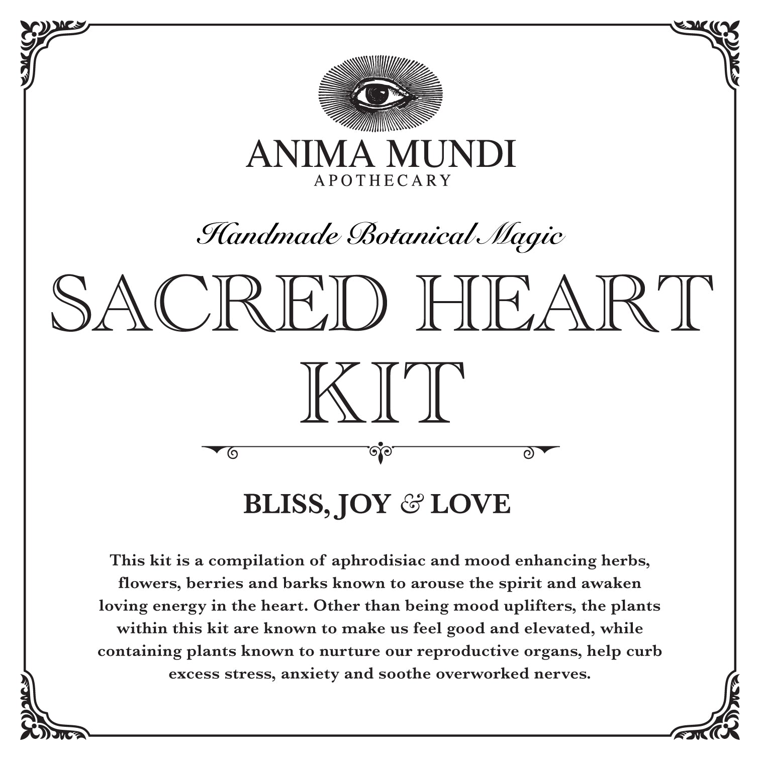 SACRED HEART KIT Aphrodisiacs Mood Elevators Anima Mundi Herbals